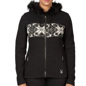 Spyder Soirée Ladies Faux Fur Hood Core Sweater/Jacket Size Large - NWOT